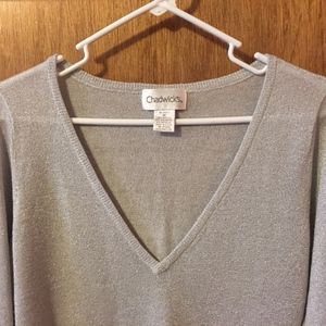 Chadwick's Sparkly Lightweight V-Neck Sweater